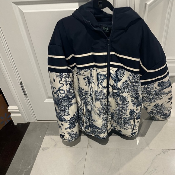 Toile hooded down jacket - Picture 2 of 5